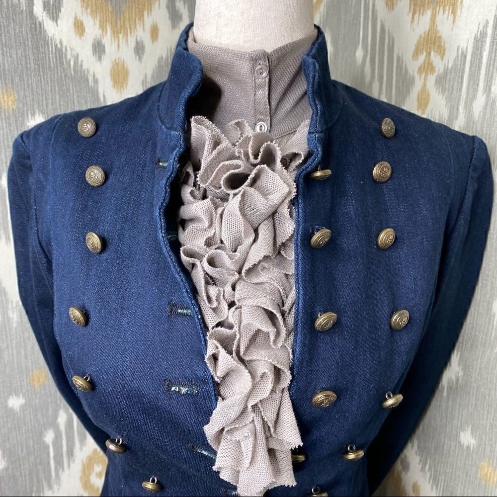 Ralph Lauren Indigo Blue Cropped Naval Officers Jacket - Picture 16 of 16